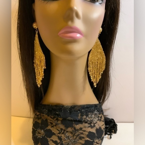 Natasha Couture Gold Bead Earrings - Picture 2 of 6
